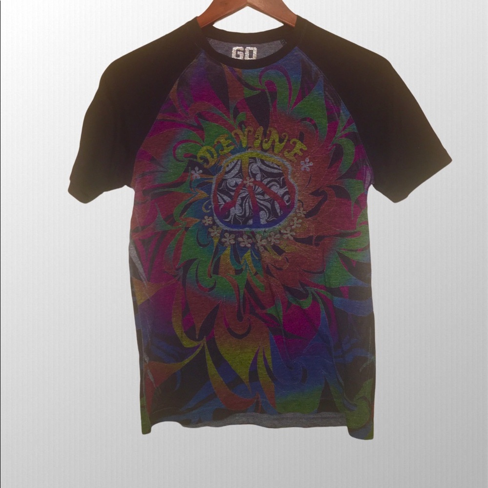 Go Jeans Devine Psychedelic Fitted T-shirt Hippie Groovy